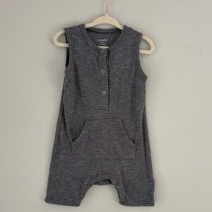 Little Bipsy Gray Ribbed Sleeveless Romper